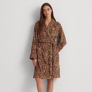 Comfy cozy stylish leopard print bathrobe by Lauren Ralph Lauren
